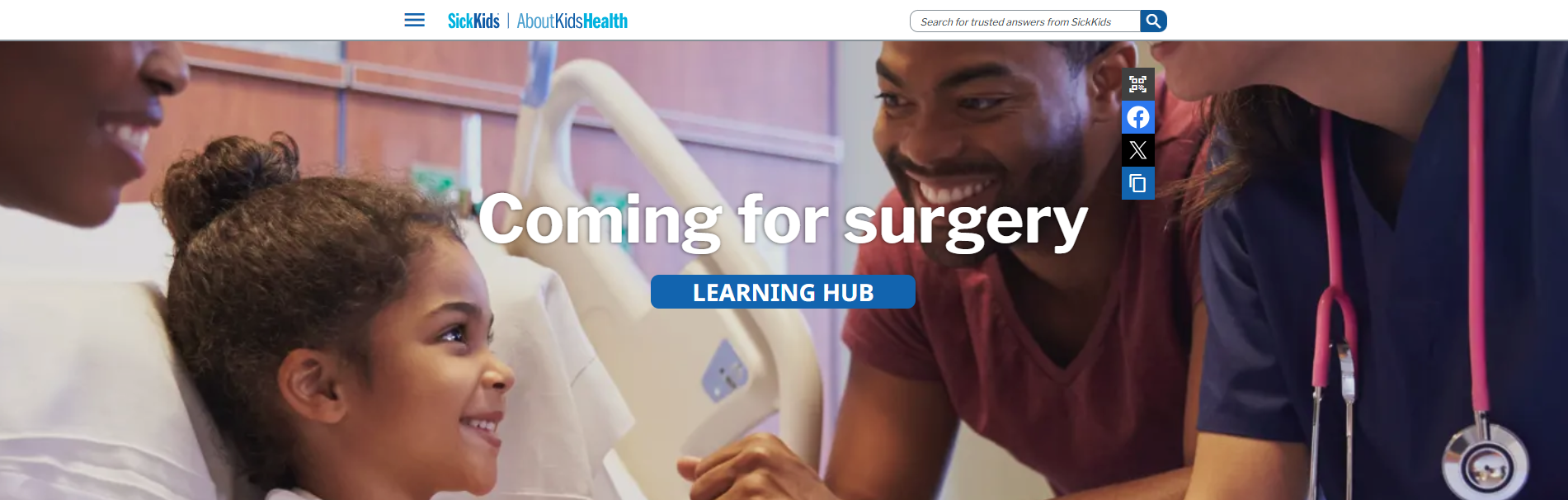 Screenshot of a web page about Coming for Surgery.
