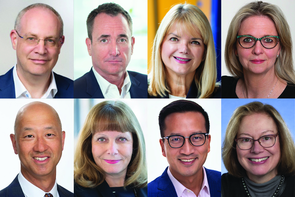 Tiled image including 8 leadership headshots.