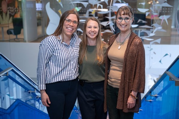Julie Gardner, Chantal St Jules and Susan Davidson posing for a photo