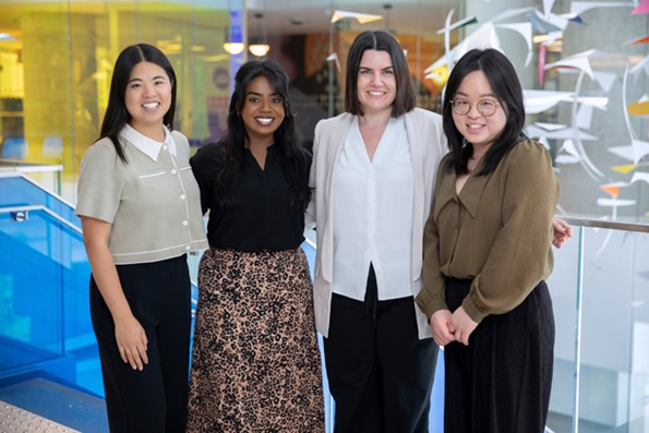 Tiffany Yam, Chowmiya Premakumar, Amanda Ellenberger and Susan Hu posing for a group photo