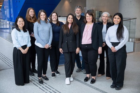 Nicole Yang, Julia Meilach-Gould, Sara Elliott, Samantha Lotti, Areeba Siddiqui, Andreas Schulze, Meghan Fraser, Lisa Feitelberg and Stacey Trumata posing for a photo